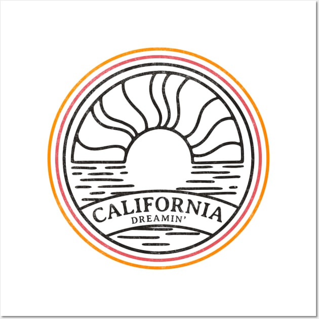 California Dreamin' - vintage design Wall Art by BodinStreet